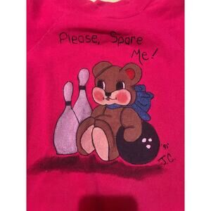 Vintage Bowling Bear “Please Spare Me” Sweatshirt L USA